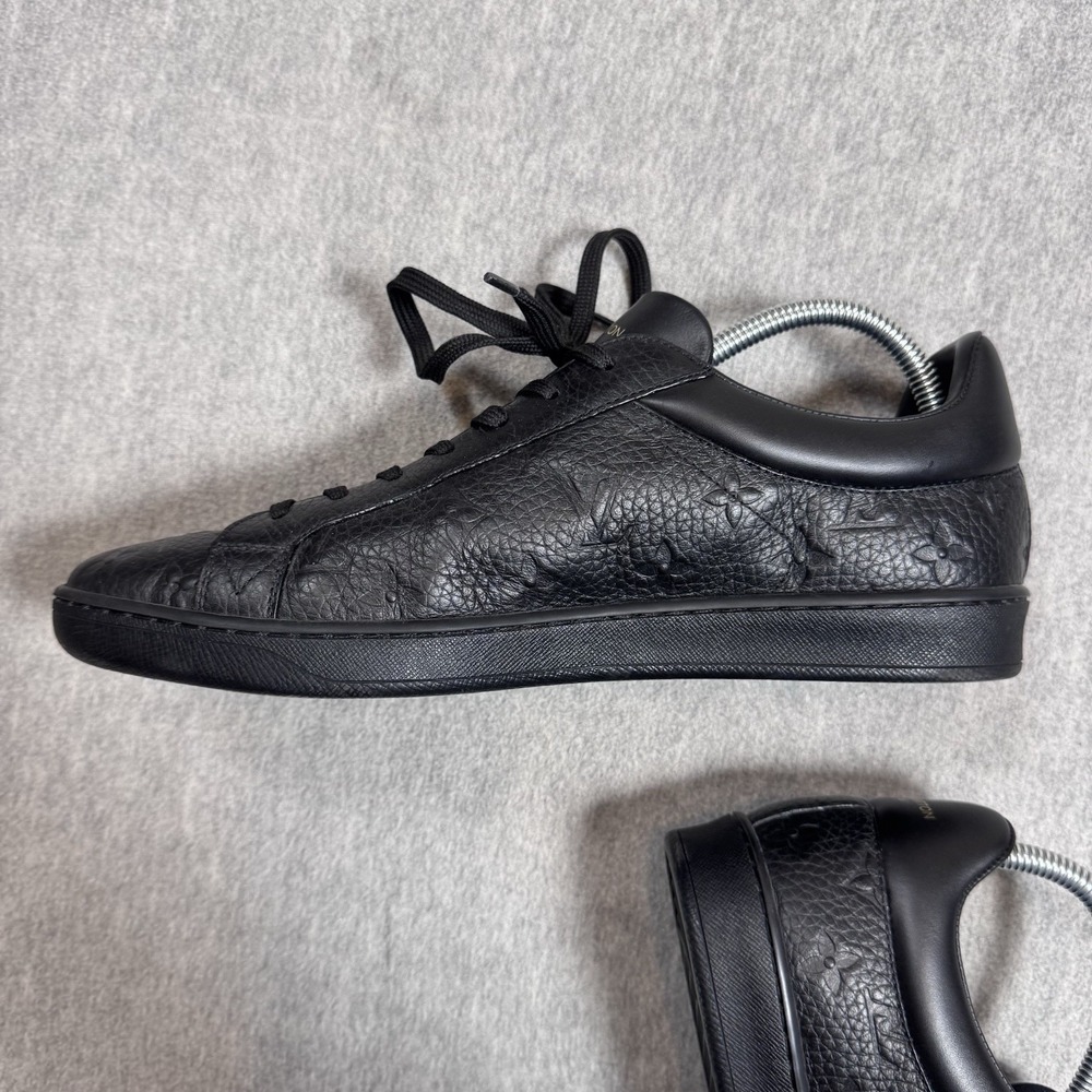 LOUIS VUITTON Luxembourg Monogram Shoes Black Mens Size US 9.5 Sneakers - Picture 6 of 16